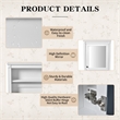 Pemberly Row White Wood Wall Mounted Mirror Medicine Cabinet Bathroom Organizer