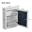 Pemberly Row White Wood Wall Mounted Mirror Medicine Cabinet Bathroom Organizer