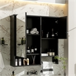 Pemberly Row Wall Mounted Bathroom Medicine Cabinet with Mirror & Towel Bar