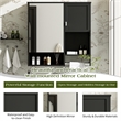Pemberly Row Wall Mounted Bathroom Medicine Cabinet with Mirror & Towel Bar