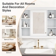 Pemberly Row White Medicine Cabinet with Mirror & 6 Open Shelves Wall Mounted