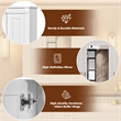 Pemberly Row White Wood Wall Mounted Mirror Medicine Cabinet with 4 Shelves