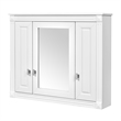 Pemberly Row White Wood Wall Mounted Mirror Medicine Cabinet with 4 Shelves