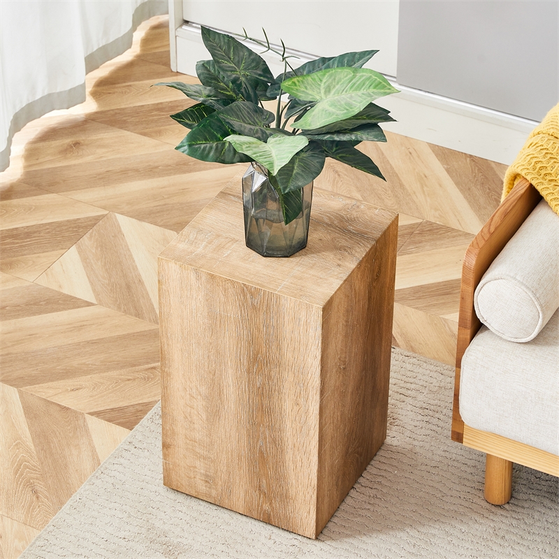 Pemberly Row Contemporary MDF Coffee Table with Light Wood Finish