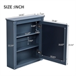 Pemberly Row Blue Wall Mounted Bathroom Medicine Cabinet with Mirror & Shelf