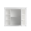 Pemberly Row White Wall Mounted Bathroom Medicine Cabinet with Mirror & Shelves