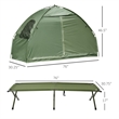Pemberly Row Single-Person Camping Tent Cot Steel and Polyester in Green