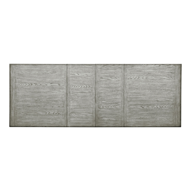 Pemberly Row Modern Farmhouse Leg Dining Table in Buff Grey Finish