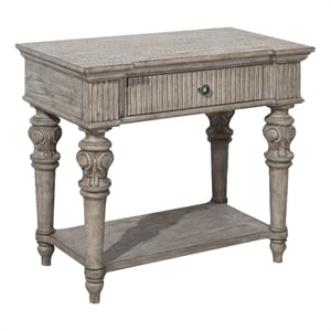 Pemberly Row Contemporary 1 Drawer Open Nightstand in French Gray