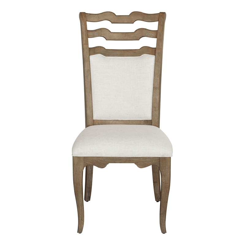 Pemberly Row Contemporary Upholstered Side Chair in Flax Seed (Two Pack)