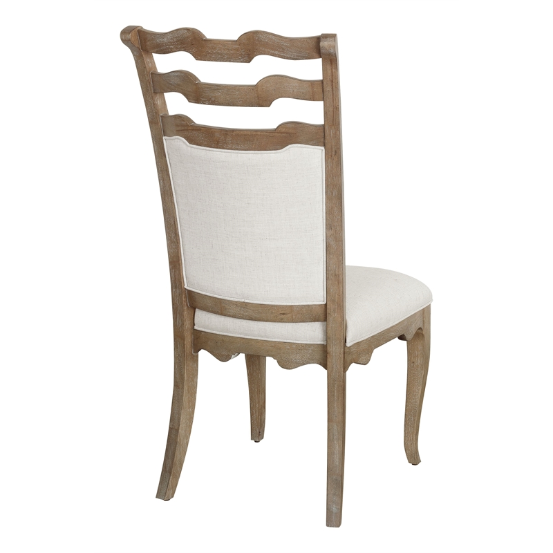Pemberly Row Contemporary Upholstered Side Chair in Flax Seed (Two Pack)