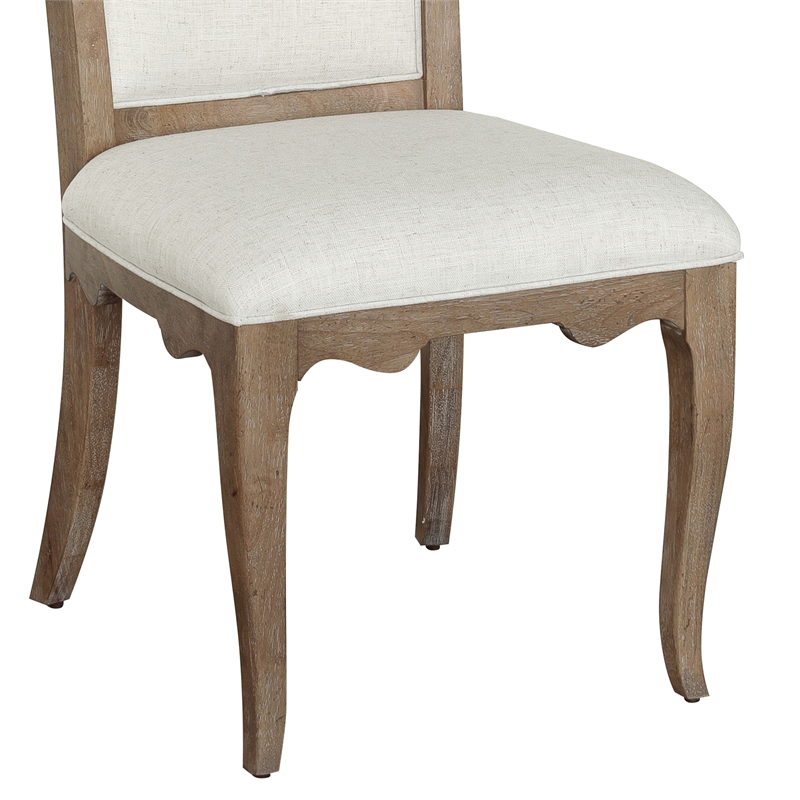Pemberly Row Contemporary Upholstered Side Chair in Flax Seed (Two Pack)