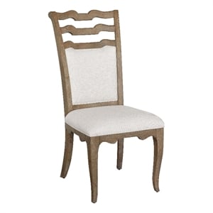 Pemberly Row Contemporary Upholstered Side Chair in Flax Seed (Two Pack)