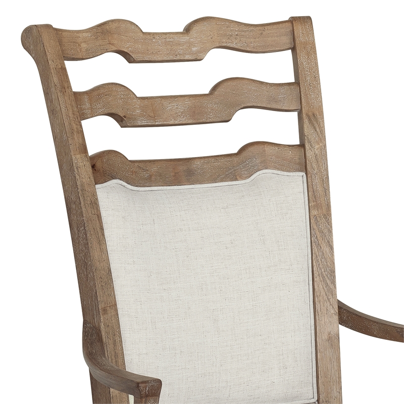 Pemberly Row Contemporary Upholstered Arm Chair in Flax Seed (Two Pack)