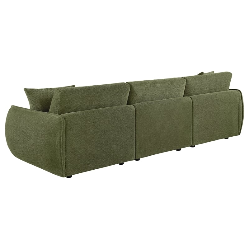 Pemberly Row Chenille Upholstered Modular Lounge Sofa in Green