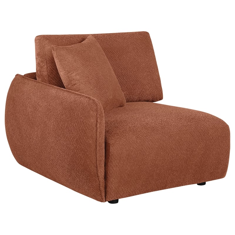 Pemberly Row 5-Piece Chenille Upholstered Modular Sectional Sofa in Coral