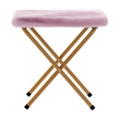 Pemberly Row Folding XL Faux Fur Saucer Chair with Ottoman in Dusty Purple/Gold