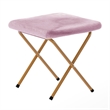 Pemberly Row Folding XL Faux Fur Saucer Chair with Ottoman in Dusty Purple/Gold