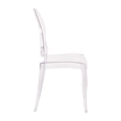 Pemberly Row Set of 4 Extra Wide Resin All-Weather Crystal Ghost Chairs