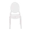Pemberly Row Set of 4 Extra Wide Resin All-Weather Crystal Ghost Chairs