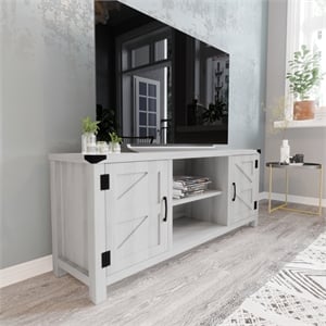 Pemberly Row 58&quot Barn Door TV Stand for up to 65&quot TVs in Light Gray Wash