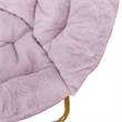 Pemberly Row Folding XL Faux Fur Saucer Chair for Dorm or Bedroom in Purple/Gold