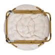 Pemberly Row Folding XL Faux Fur Saucer Chair for Dorm in Ivory/Soft Gold