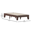 Pemberly Row Wood Platform Twin Bed with 14 Support Slats in Walnut