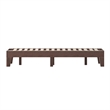 Pemberly Row Wood Platform Twin Bed with 14 Support Slats in Walnut