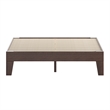 Pemberly Row Wood Platform Twin Bed with 14 Support Slats in Walnut