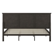 Pemberly Row Solid Wood King Platform Bed Frame with Headboard in Dark Gray