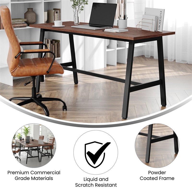 Pemberly Row 60x24 Conference Table with Laminate Top and A-Frame Base in Walnut