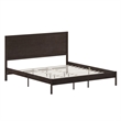 Pemberly Row Solid Wood King Platform Bed with Headboard and Slats in Dark Brown