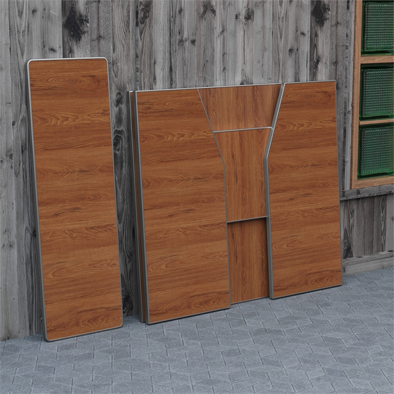 Pemberly Row 4' Maple Laminate Foldable Portable Event Bar for Catering