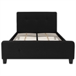Pemberly Row Full Tufted Platform Bed in Black with 10