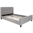 Pemberly Row Full Tufted Platform Bed in Light Gray with 10