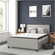 Pemberly Row Full Tufted Platform Bed in Light Gray with 10