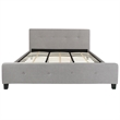 Pemberly Row King Tufted Platform Bed in Light Gray with 10