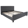 Pemberly Row King Tufted Platform Bed in Dark Gray with 10