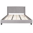 Pemberly Row King Tufted Platform Bed in Light Gray with 10
