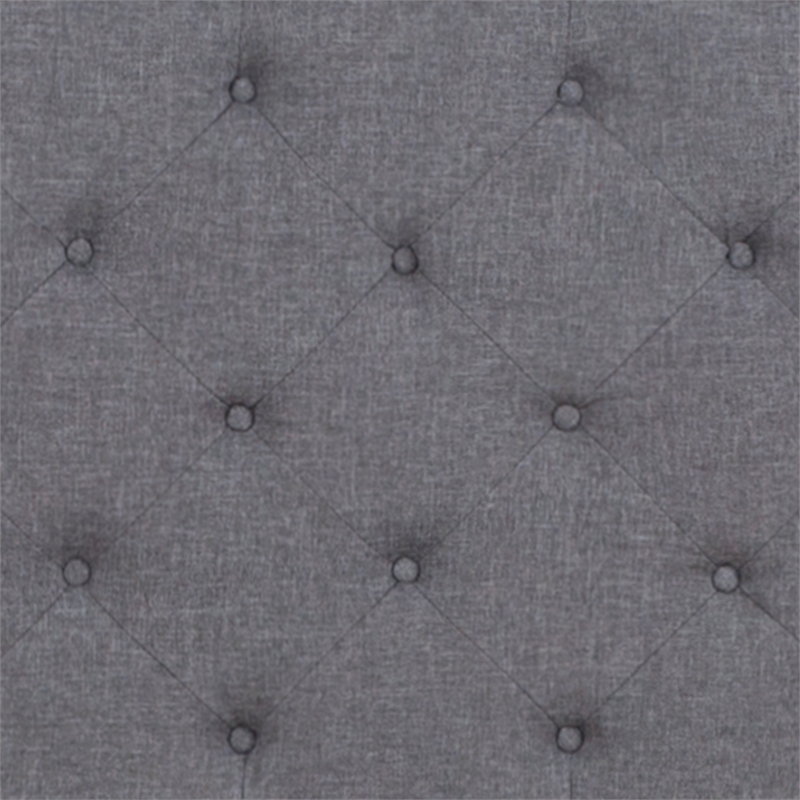 Pemberly Row King Tufted Platform Bed in Light Gray with 10