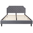 Pemberly Row King Tufted Platform Bed in Light Gray with 10