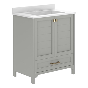 Pemberly Row 30&quot Bathroom Vanity with Undermount Sink Cabinet and Drawer in Gray