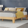 Pemberly Row Wood Platform King Bed with 14 Support Slats in Natural Pine