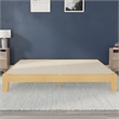 Pemberly Row Wood Platform King Bed with 14 Support Slats in Natural Pine
