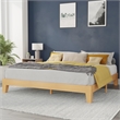 Pemberly Row Wood Platform King Bed with 14 Support Slats in Natural Pine