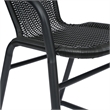 Pemberly Row Indoor/Outdoor Rattan Restaurant Barstool in Black/Black