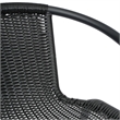 Pemberly Row Indoor/Outdoor Rattan Restaurant Barstool in Black/Black