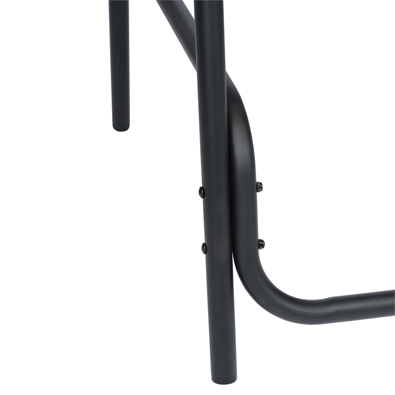 Pemberly Row Indoor/Outdoor Rattan Restaurant Barstool in Black/Black