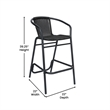 Pemberly Row Indoor/Outdoor Rattan Restaurant Barstool in Black/Black